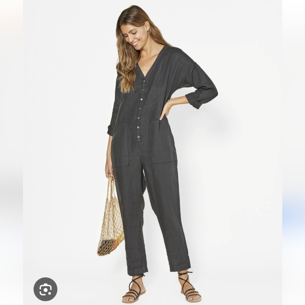 Outerknown | Linen Black Retrograde Jumpsuit | S